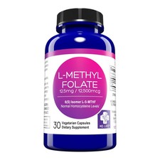 5-MTHF L-Methyl Folate 12.5mg - Max Potency with Essential Amino Acids - 30ct