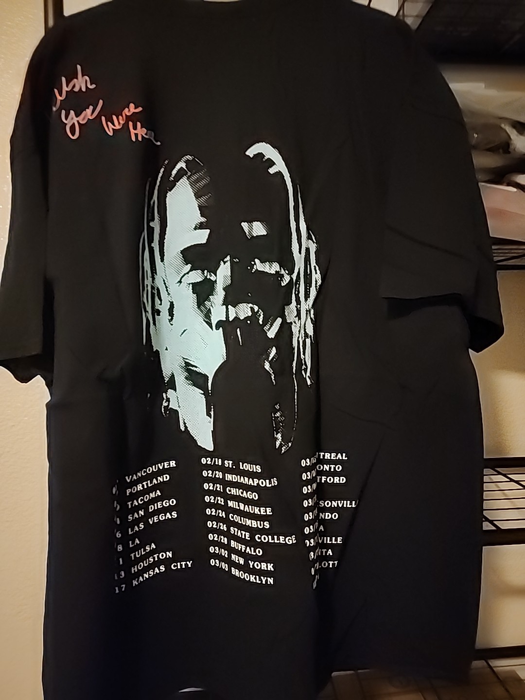 Travis Scott Wish You Were Here Astroworld Tour Concert Date T Shirt Men 2XL