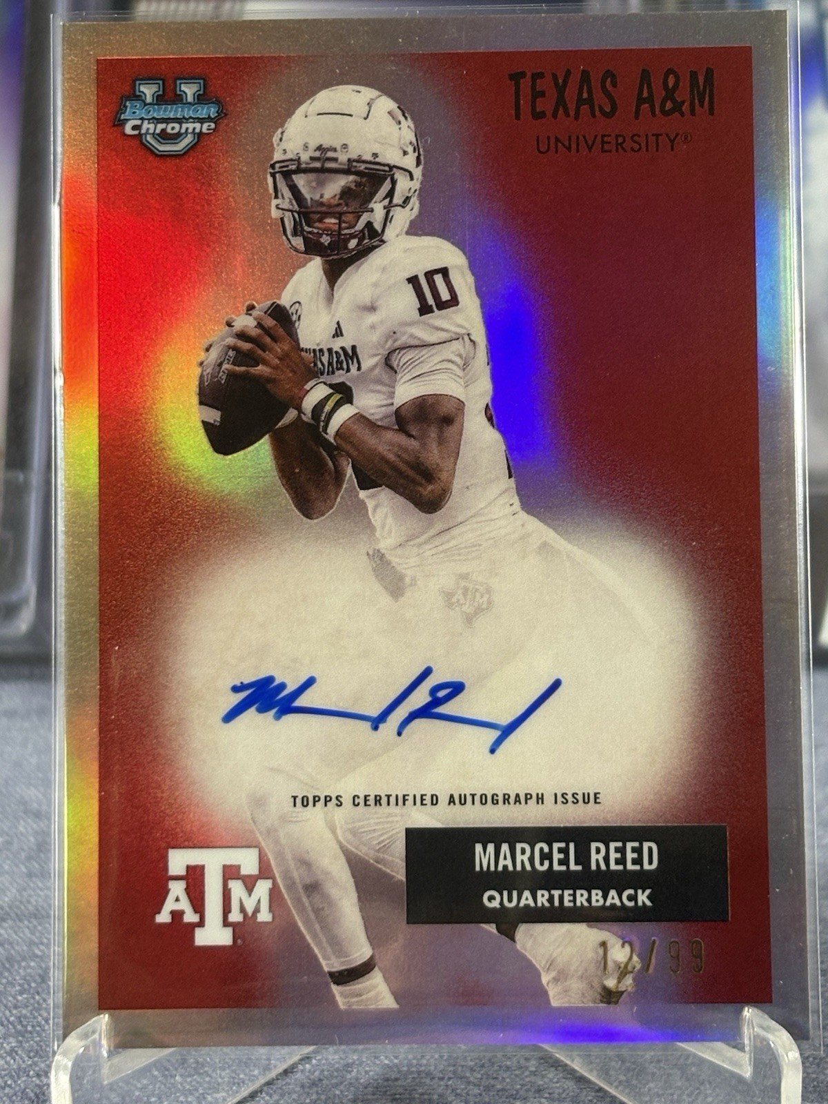 Marcel Reed 2025 Bowman Chrome University 1955 Bowman AUTO #d/99 Texas A&M