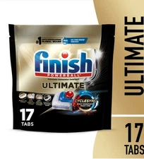 Finish Ultimate Dishwasher Pods, No Pre-Rinse Dishwasher Detergent Soap Tabs,17