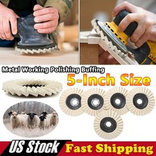 6PCS 5" Wool Felt Flap Disc Metal Working Polishing Buffing Wheel for Grinder