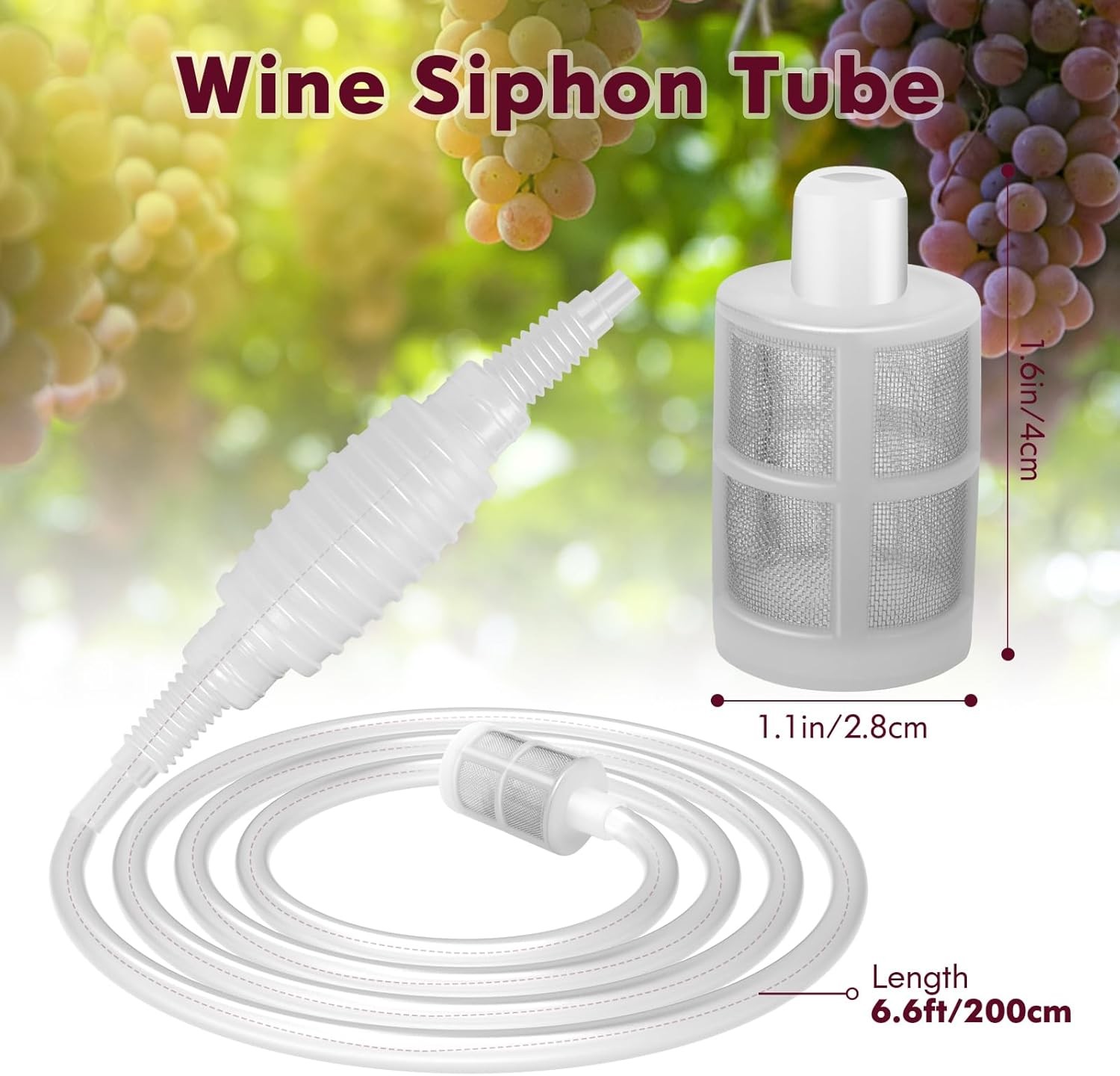 GSD Wine Siphon Tube Hose Beer Pump for Making Brewing, 2M/6.6FT 