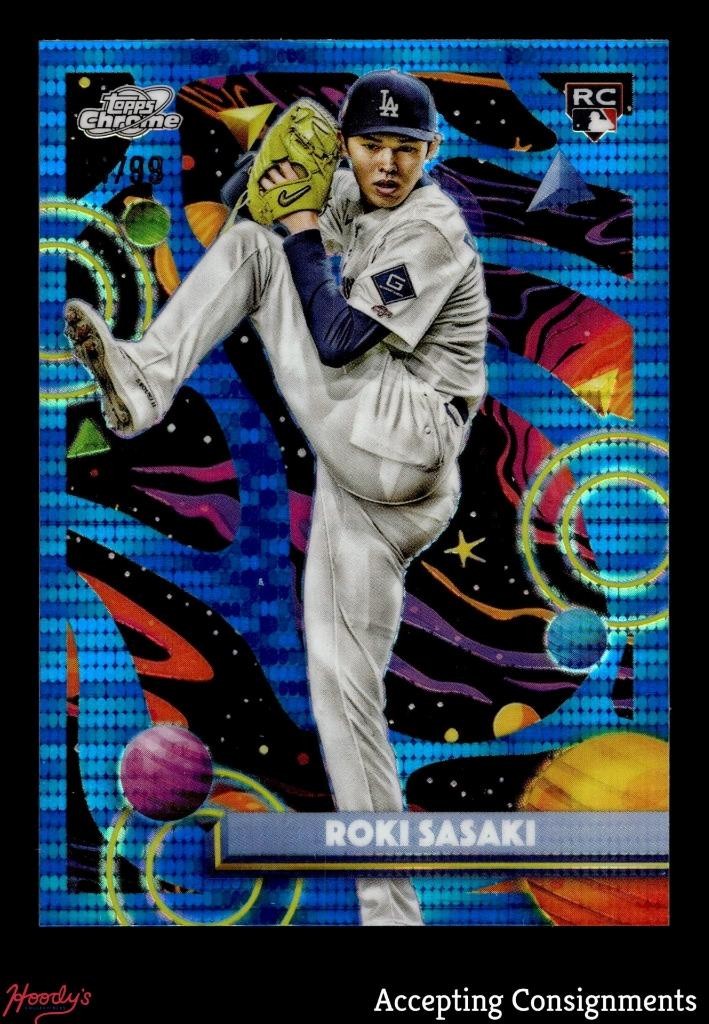 2025 Topps Cosmic Chrome Blue Moon Refractors #68 Roki Sasaki RC ROOKIE 41/99