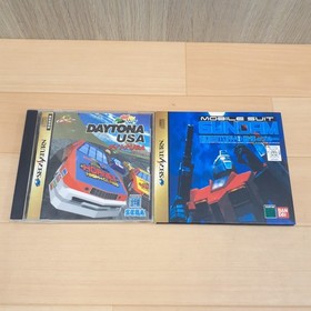 Sega Saturn Japanese Gray console with 5 Games & Controller DAYTONA USA tested