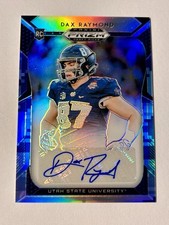 Dax Raymond 2019 Panini Prizm Draft CAMO /25 Blue Rookie Auto Utah State #260 RC