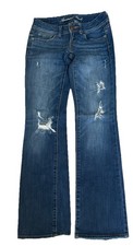 American Eagle Jeans Women SZ 0 Slim Boot Distressed Stretch Low