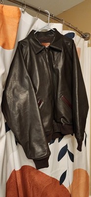 Coronado Leather NRA CCW Concealed Carry Leather Bomber Jacket Size 56T USA