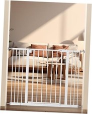 29"-42.5" Baby Gate for Stairs, Auto Close Safety 29-42.5"Wide, 30"Tall White