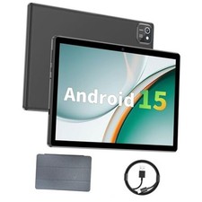 Tablet 10 inch Android 15 Tablets, 12GB RAM 64GB ROM 1TB Expand, Quad Black