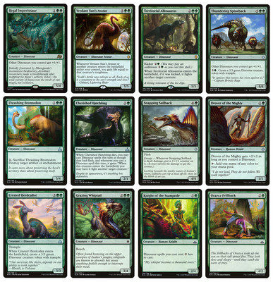 MTG - 12 x verschiedene Dinosaurier Zauber für Tribal Commander - verschiedene Sets - LP+ C