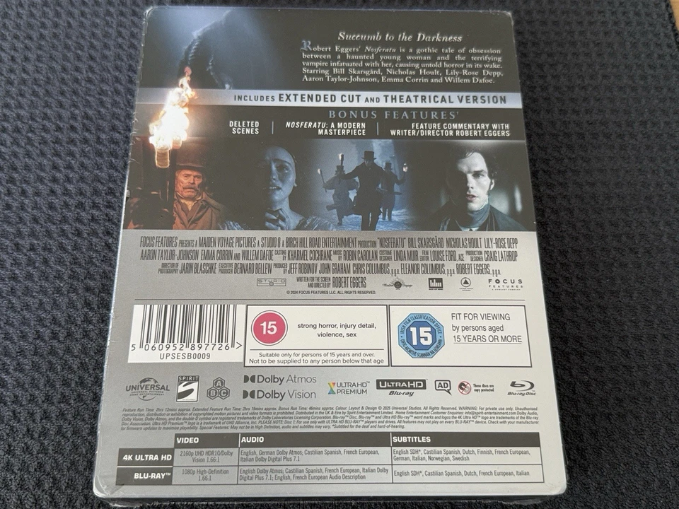 NEW Nosferatu 4K SteelBook UHD Blu-ray (UK)[2024] No Dents - Ships Next Day - Image 2 of 3