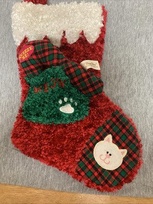 Vintage Dan Dee Collector s Choice Christmas Cat Stocking 