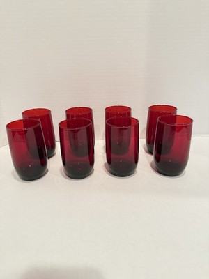 8 Anchor Hocking Royal Ruby Red Roly Poly tumblers-8 Ounces