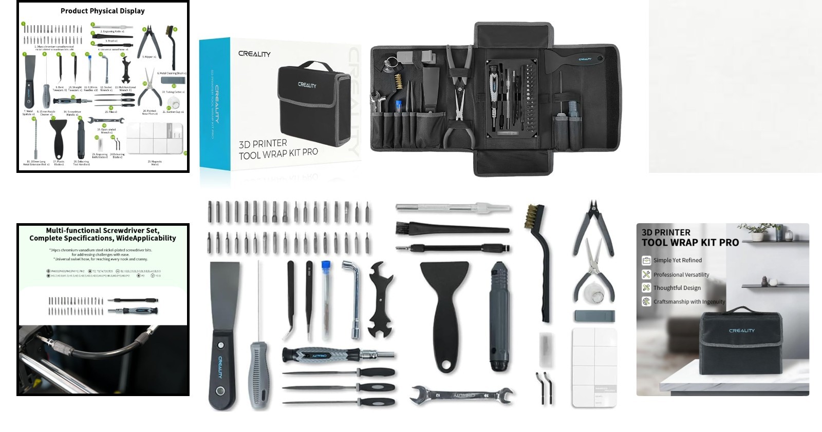 All-in-One 3D Printer Tool Kit - 74 Tools Including Pro Deburring & Cleaning Kit
