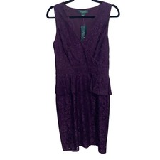 Lauren Ralph Lauren Dress Womens Size 6 Lace Peplum Whimsigoth Fairy Party New