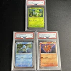CHARMANDER SQUIRTLE BULBASAUR 151 POSTER COSMOS PROMO PSA 9 Swirls 💫