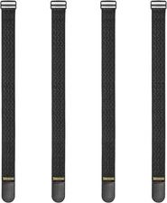 Trilancer Elastic Cinch Straps with Anti-Slip Strips, 24"(4 pcs), Black 