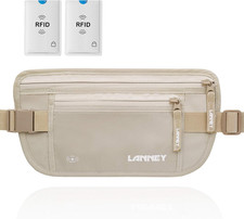 Travel Money Belt Hidden Waist Stash Wallet RFID Blocking Anti-Theft Passport