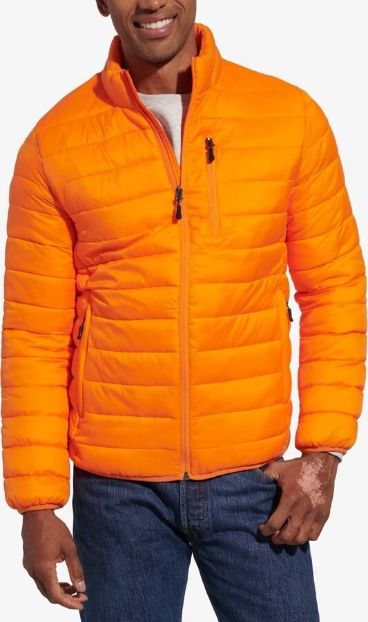 CLUB ROOM Orange Quilted Packable Puffer Coat Water Resistant Regular Fit 2XL