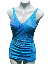 Vintage One Piece Swimsuit Blue Union Made Vintage Size 16 Grannycore