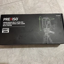 *PREXISO 360° Laser Level w Tripod, 100Ft Self Leveling Cross Line Laser, G126