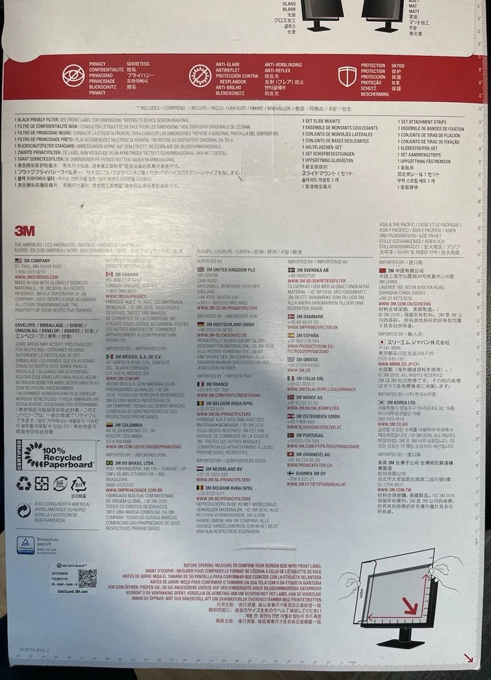 3M 23.6 in. Blackout frameless privacy filter for widescreen lcd monitor, 16 - 9 - Image 4 of 4