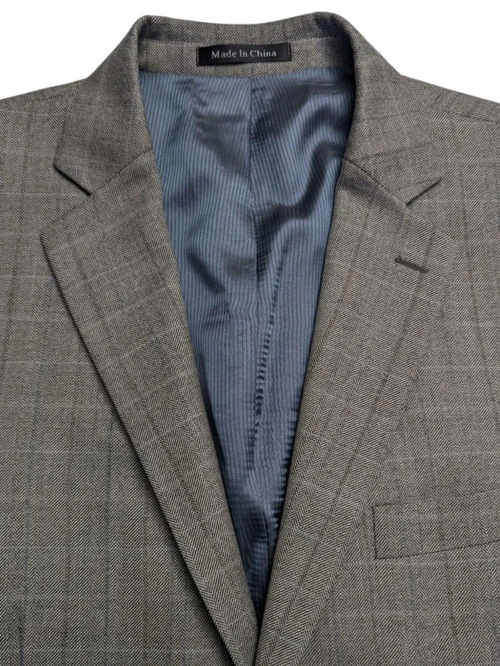 Chaqueta Pendleton Para Hombre Talla 44R Espiga Cuadros Gris Lana Blazer Abrigo Deportivo Foto 3 de 4