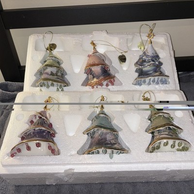 VINTAGE 2005 THOMAS KINKADE HEIRLOOM COLLECTION ORNAMENTS SET 6 CLASSICS various