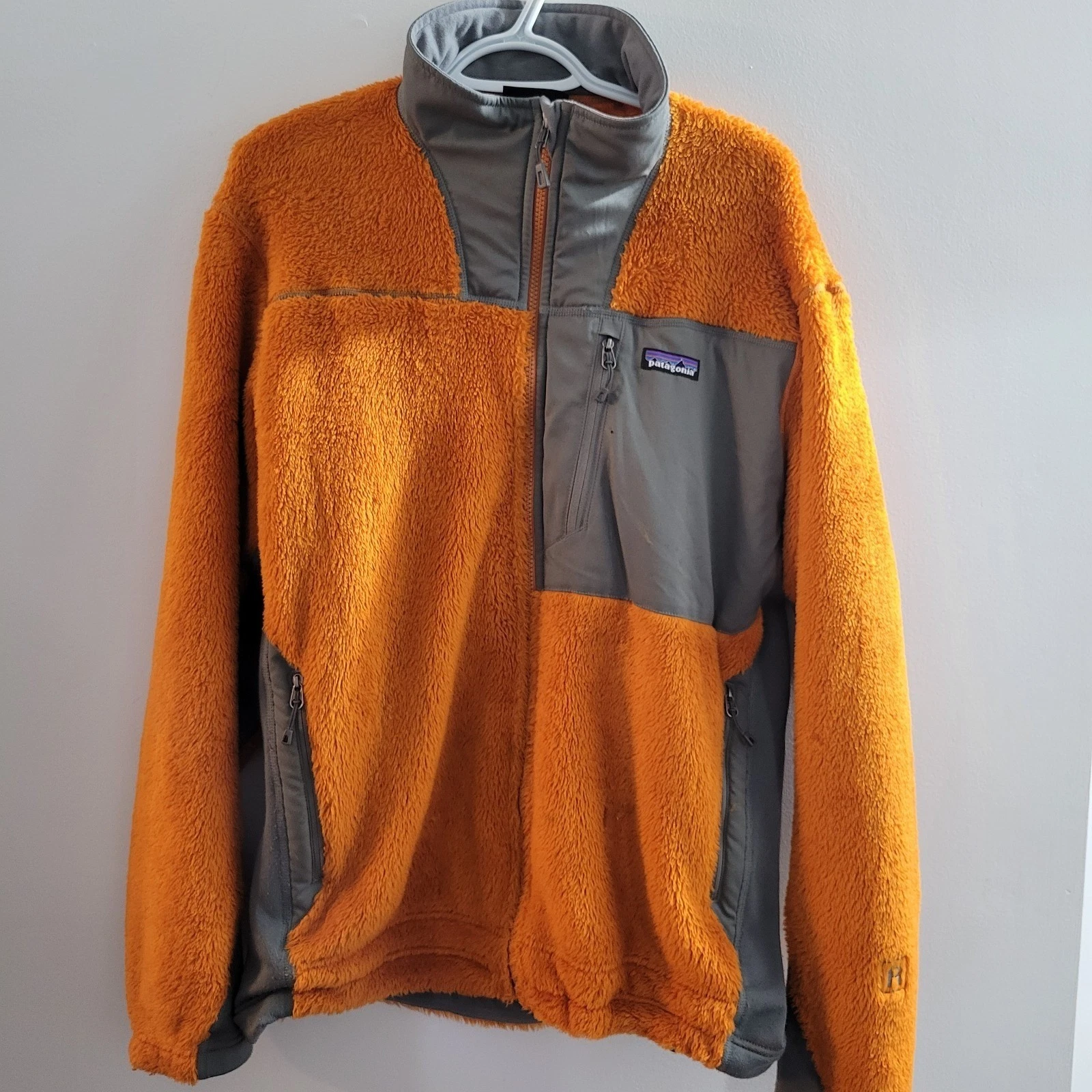 Patagonia R3 Fleece Hi Loft Pile Full Zip Jacket Men's Size Large Orange FLAWS