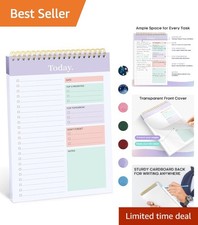 52-Page Undated Daily Planner Notepad - Task Management, 9.8" x 6.5"