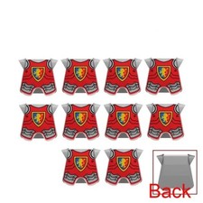 10pack Custom Red Lion Castle Knight Armour Printed Medieval Chest Minifigurines