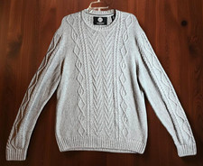 Weatherproof Men  s Sweater Large Cable Knit Crew Pullover gray