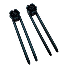 Vintage Style Teal Floral Hair Stick Double Prong Decorative Hairpin