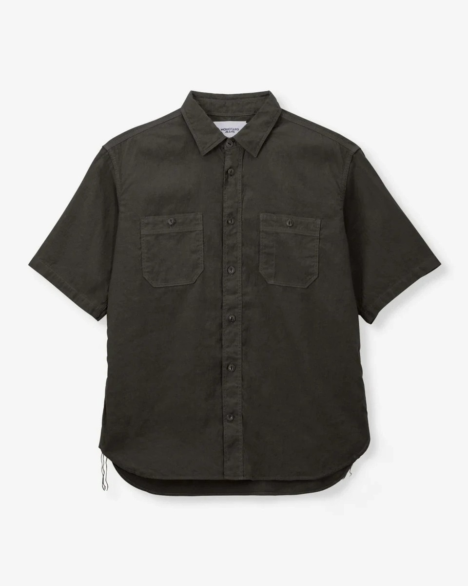 MOMOTARO JEANS LINEN Short sleeves SHIRT S-XXL MMSS6001 Made in