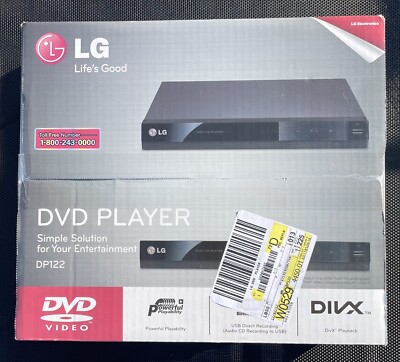 LG DVD Player DP122 DIVX USB Direct Recording With Remote Black New Sealed