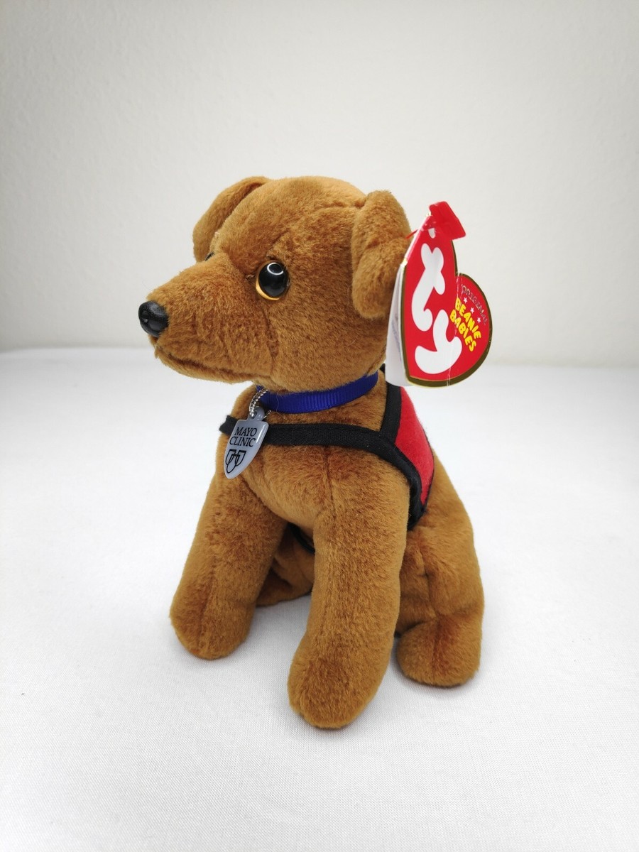 TY Beanie Baby Dr Jack the Helping Dog Brown Red Harness Mayo Clinic  Support Pet