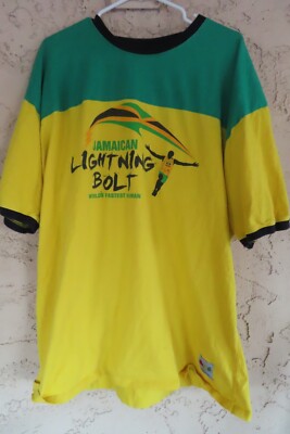 Cooyah Jamaica Lightning Bolt Usain Bolt Jamaica Legends 2-sided T-Shirt 3XL