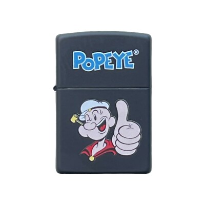 Zippo Benzinfeuerzeug Popeye schwarz matt - !NEU! - !Einzigartiges Sammlerstück!