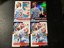 2022 Donruss Baseball Bryce Harper 17 DK Pink Holo/Base/88 Retro 251 Mondo/Base