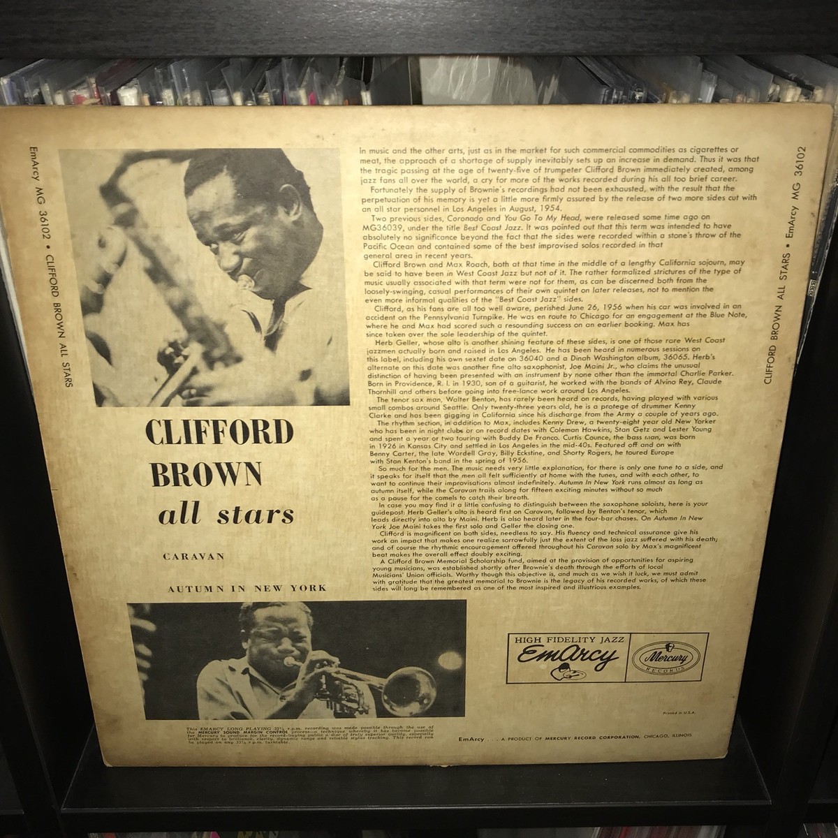 OG NM Clifford Brown All Stars Vinyl Max Roach Kenny Drew Curtis