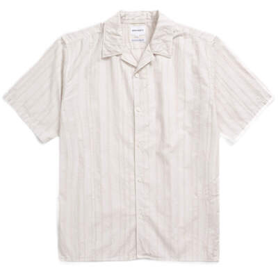 Norse Projects Carston Stripe SS Shirt Marble White