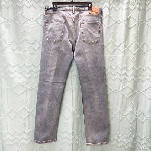 LEVI'S 513 Straight Fit Heavy Wash Blue Jeans 37X32 Distressed Vintage - Picture 4 of 9