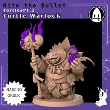 Tortle Warlock DnD Miniature 3D Printed Fantasy Model D&D RPG Mini