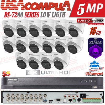 Hikvision 8MP 4K 16CH CCTV Camera system DS-2CE78H0T-IT3F 5MP EXIR Lot