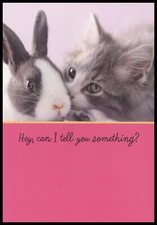 Greeting Card - Cat Rabbit - Friendship - 0109