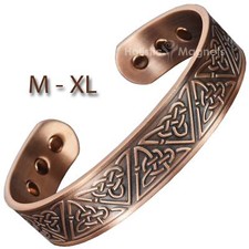 Chunky Copper Bracelet Sizes M-XL Celtic Bangle Arthritis Joint Therapy  TKC 