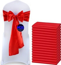 100 Red Satin Chair Sashes Silky Sateen Chair Bows wedding Bridal party d cor