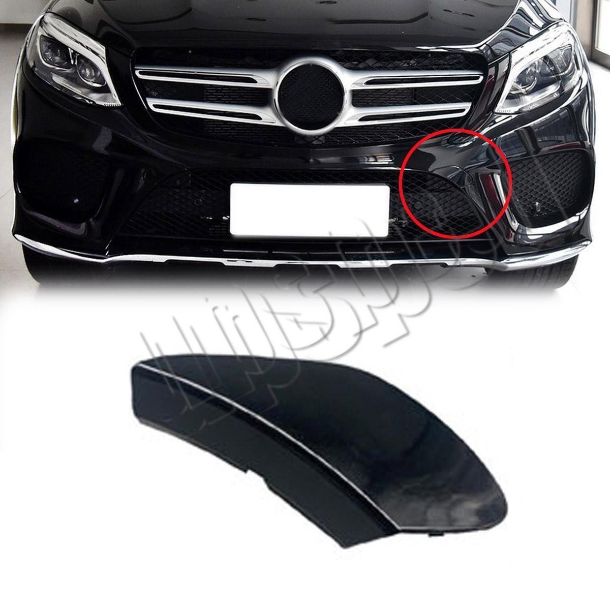 Front Bumper Tow Hook Hole Eye Cover Cap For Benz GLE W166 X166