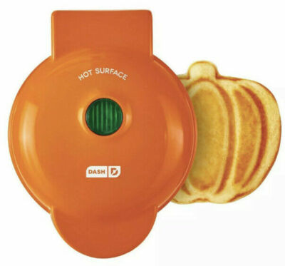 Dash Pumpkin Mini Waffle Maker 4'' Cooking Surface Non-stick 350 Watts