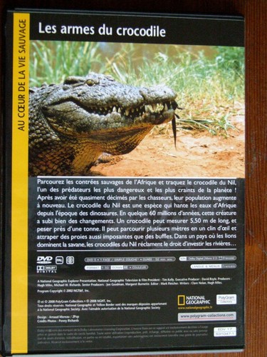 DVD NATIONAL GEOGRAPHIC AU COEUR DE LA VIE SAUVAGE LES ARMES DU CROCODILE - Picture 2 of 2